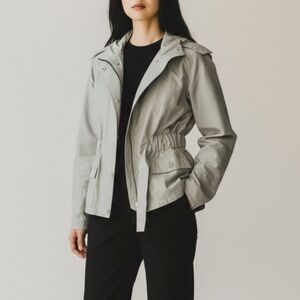 * Vintage Y2K Merona Rain Jacket Trench Coat Size XS Tan